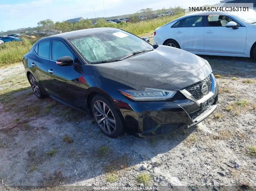 2020 Nissan Maxima Sv VIN: 1N4AA6CV4LC363101 Lot: 40477056