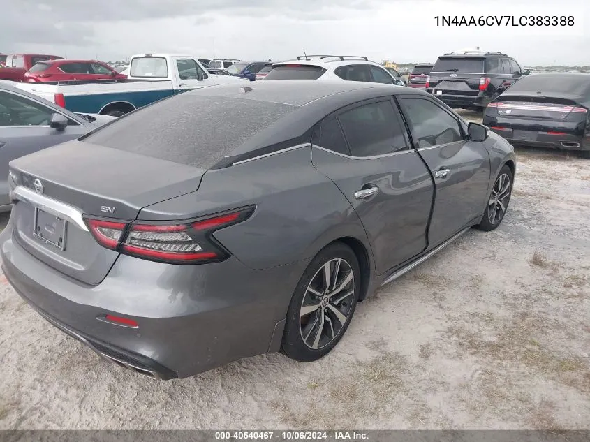 2020 Nissan Maxima Sv VIN: 1N4AA6CV7LC383388 Lot: 40540467