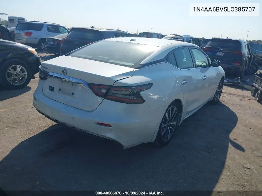 2020 Nissan Maxima S Xtronic Cvt VIN: 1N4AA6BV5LC385707 Lot: 40566876