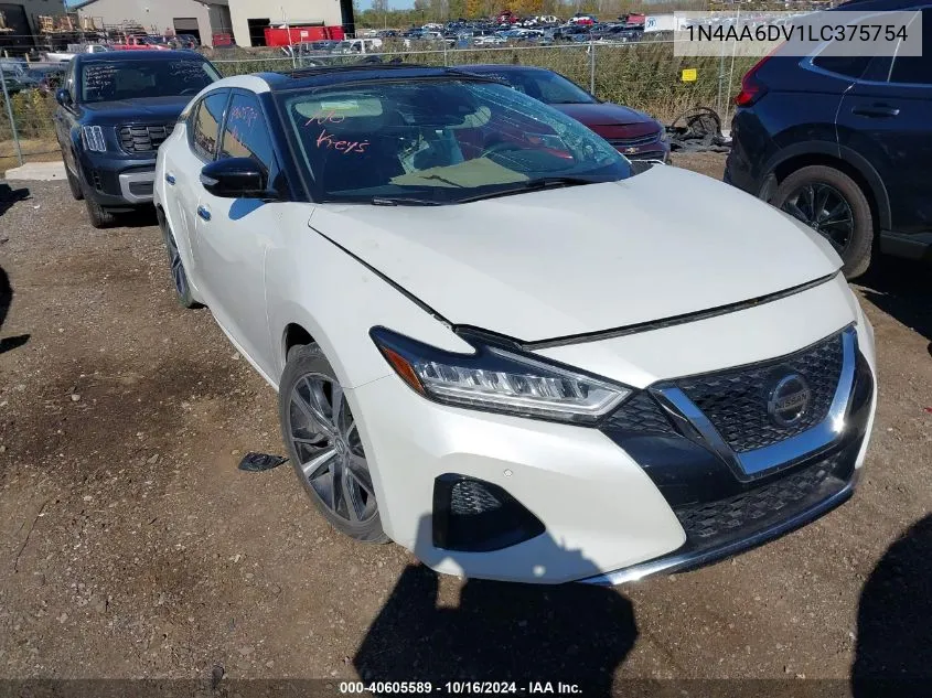 2020 Nissan Maxima Sl Xtronic Cvt VIN: 1N4AA6DV1LC375754 Lot: 40605589