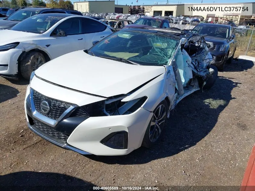 2020 Nissan Maxima Sl Xtronic Cvt VIN: 1N4AA6DV1LC375754 Lot: 40605589