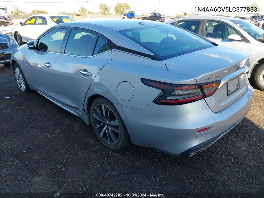 2020 Nissan Maxima Sv Xtronic Cvt VIN: 1N4AA6CV5LC377833 Lot: 40742702