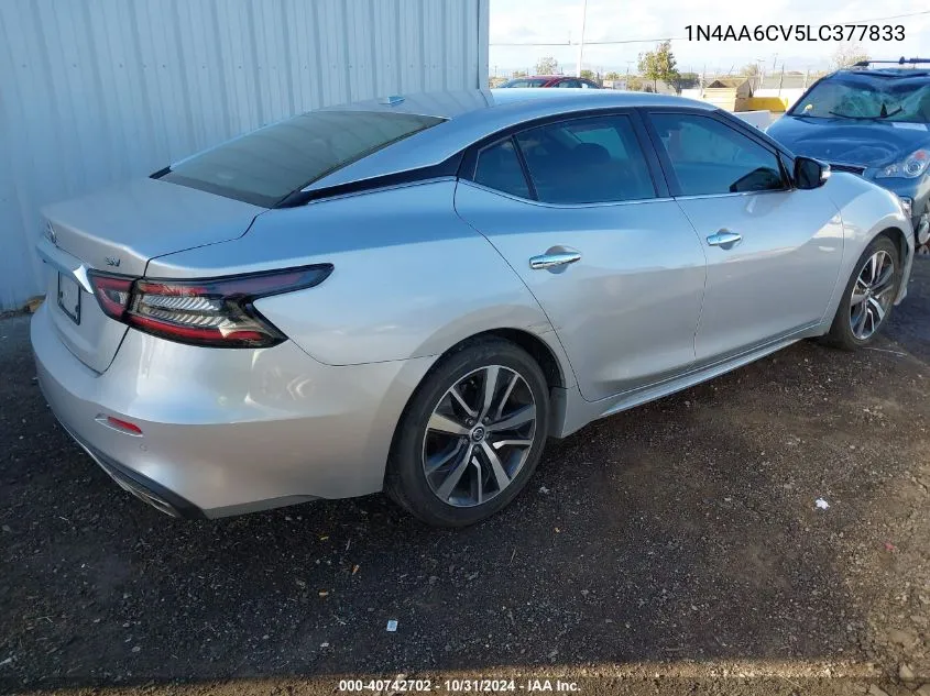 2020 Nissan Maxima Sv Xtronic Cvt VIN: 1N4AA6CV5LC377833 Lot: 40742702