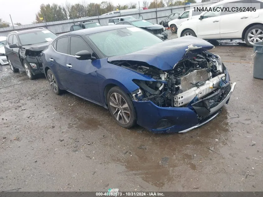 2020 Nissan Maxima Sv Xtronic Cvt VIN: 1N4AA6CVXLC362406 Lot: 40752573