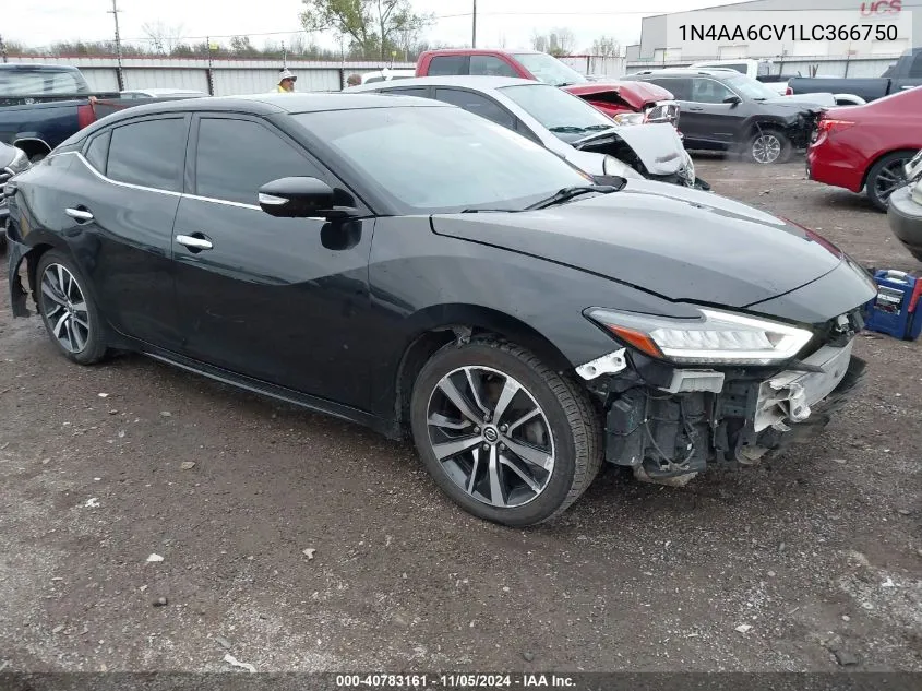 2020 Nissan Maxima Sv Xtronic Cvt VIN: 1N4AA6CV1LC366750 Lot: 40783161