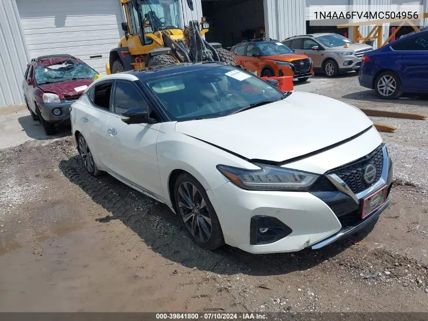 2021 Nissan Maxima Platinum Xtronic Cvt VIN: 1N4AA6FV4MC504956 Lot: 39841800