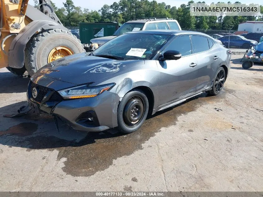 2021 Nissan Maxima Sr Xtronic Cvt VIN: 1N4AA6EV7MC516343 Lot: 40177133