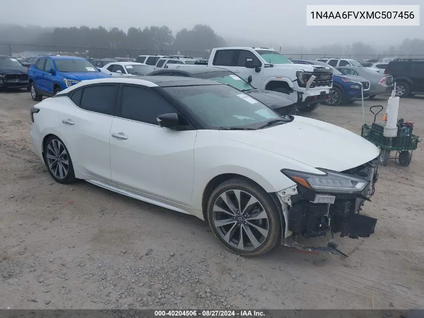 2021 Nissan Maxima Platinum Xtronic Cvt VIN: 1N4AA6FVXMC507456 Lot: 40204506