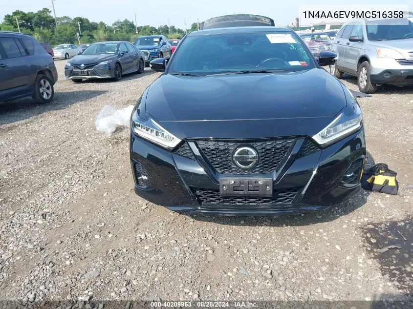 2021 Nissan Maxima Sr Xtronic Cvt VIN: 1N4AA6EV9MC516358 Lot: 40209953