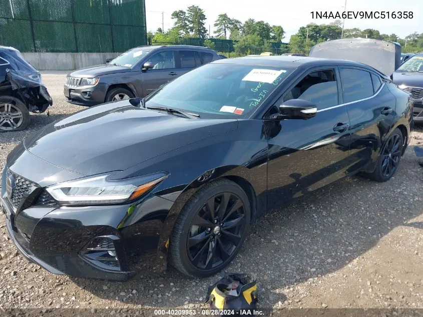 2021 Nissan Maxima Sr Xtronic Cvt VIN: 1N4AA6EV9MC516358 Lot: 40209953