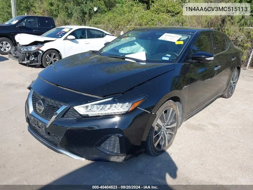 2021 Nissan Maxima Sv Xtronic Cvt VIN: 1N4AA6CV3MC515113 Lot: 40404523