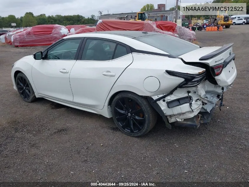 2021 Nissan Maxima Sr Xtronic Cvt VIN: 1N4AA6EV9MC512522 Lot: 40443644