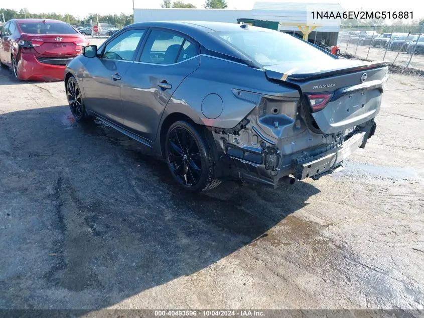 2021 Nissan Maxima Sr Xtronic Cvt VIN: 1N4AA6EV2MC516881 Lot: 40493596