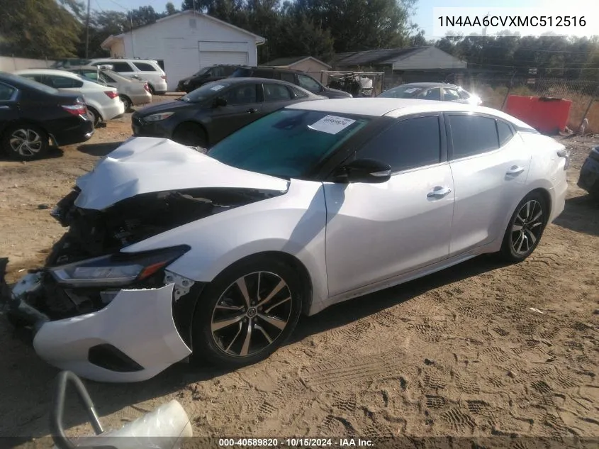 2021 Nissan Maxima Sv Xtronic Cvt VIN: 1N4AA6CVXMC512516 Lot: 40589820