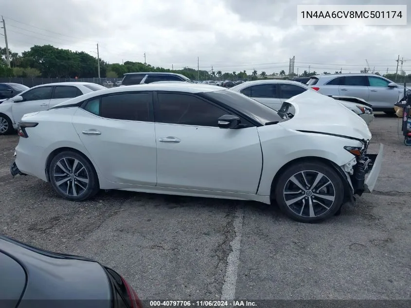 2021 Nissan Maxima Sv Xtronic Cvt VIN: 1N4AA6CV8MC501174 Lot: 40797706