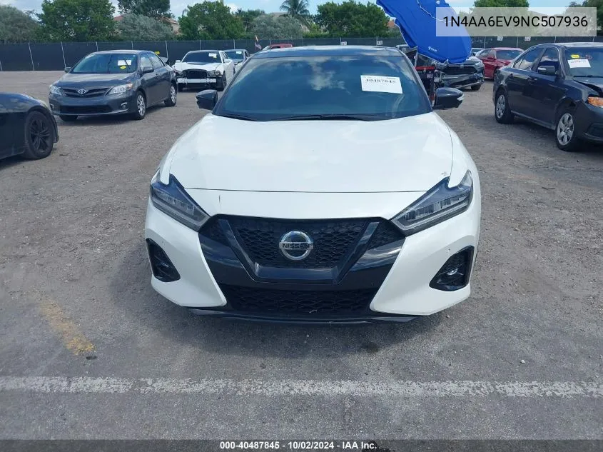 2022 Nissan Maxima Sr Xtronic Cvt VIN: 1N4AA6EV9NC507936 Lot: 40487845