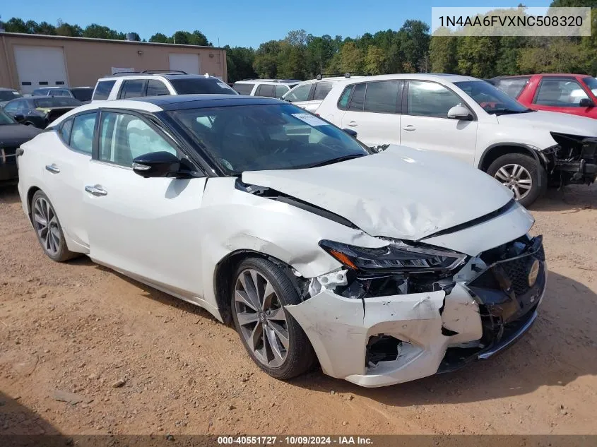 2022 Nissan Maxima Platinum Xtronic Cvt VIN: 1N4AA6FVXNC508320 Lot: 40551727