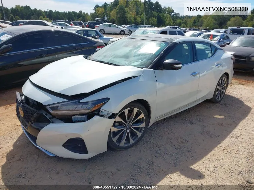 2022 Nissan Maxima Platinum Xtronic Cvt VIN: 1N4AA6FVXNC508320 Lot: 40551727