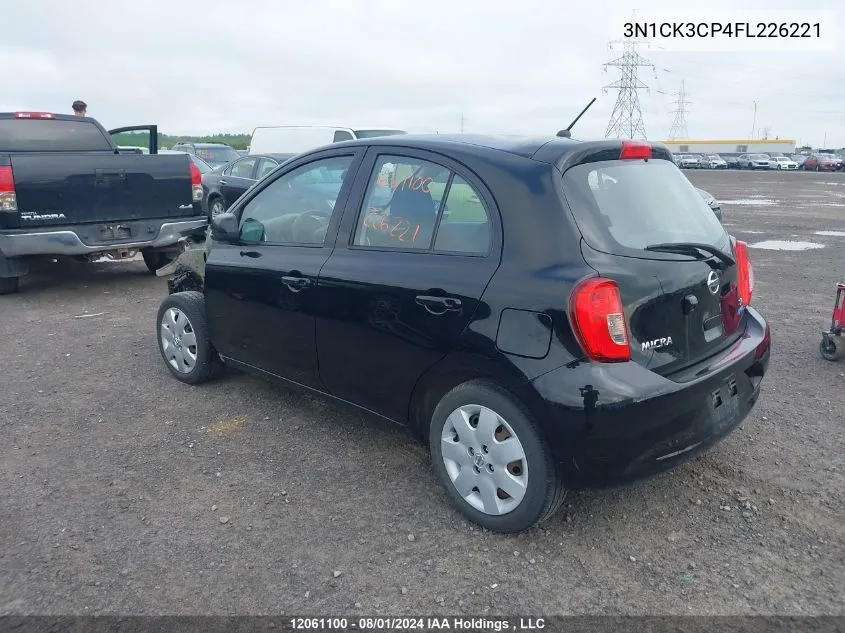 2015 Nissan Micra VIN: 3N1CK3CP4FL226221 Lot: 12061100