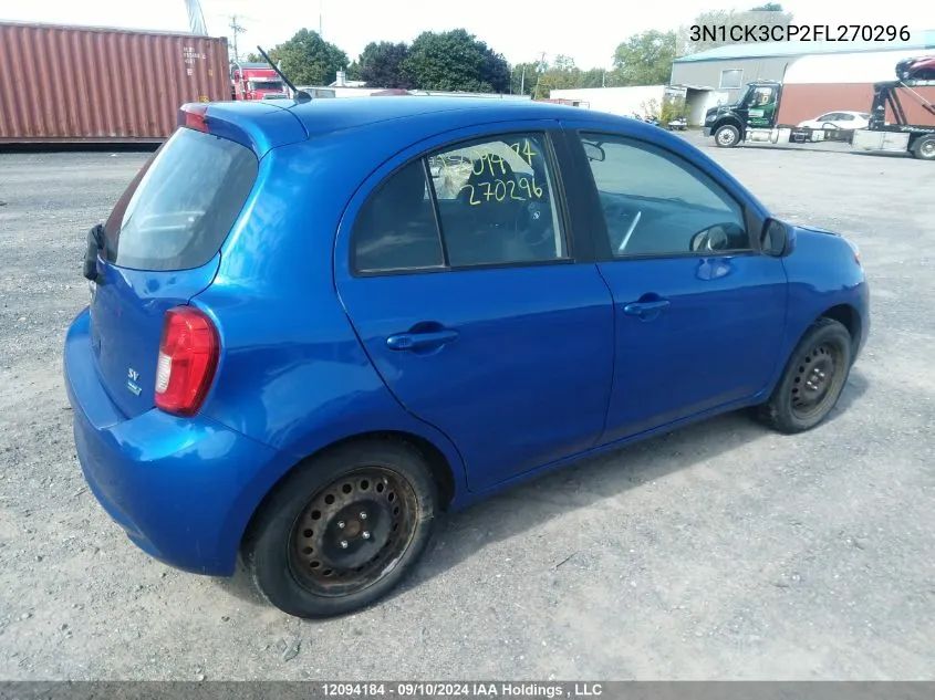 2015 Nissan Micra VIN: 3N1CK3CP2FL270296 Lot: 12094184