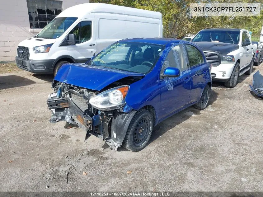 2015 Nissan Micra VIN: 3N1CK3CP7FL251727 Lot: 12118253