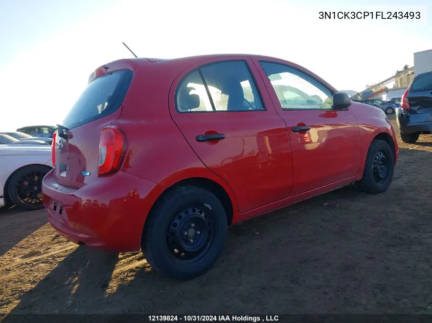 2015 Nissan Micra VIN: 3N1CK3CP1FL243493 Lot: 12139824