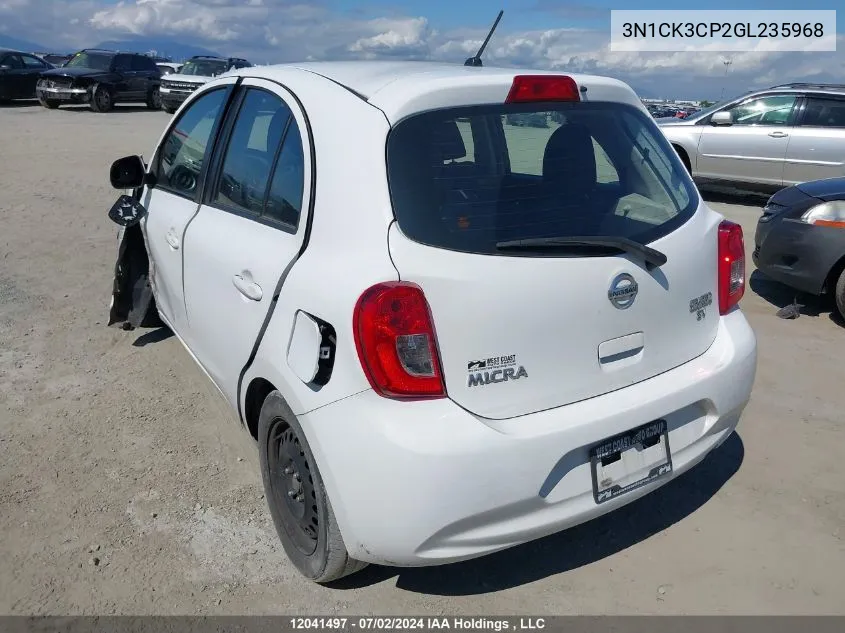 2016 Nissan Micra VIN: 3N1CK3CP2GL235968 Lot: 12041497