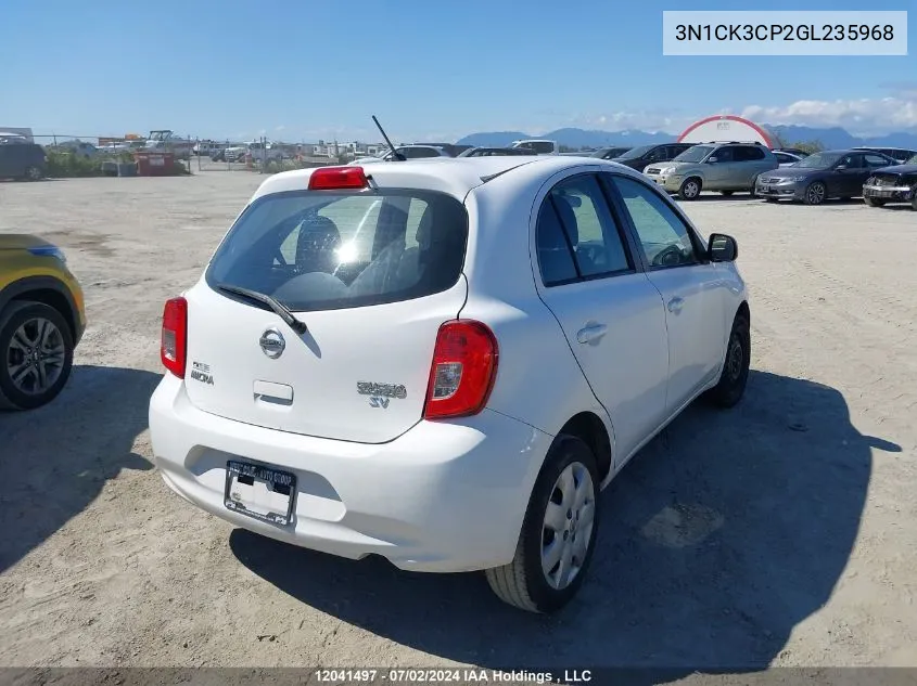 2016 Nissan Micra VIN: 3N1CK3CP2GL235968 Lot: 12041497