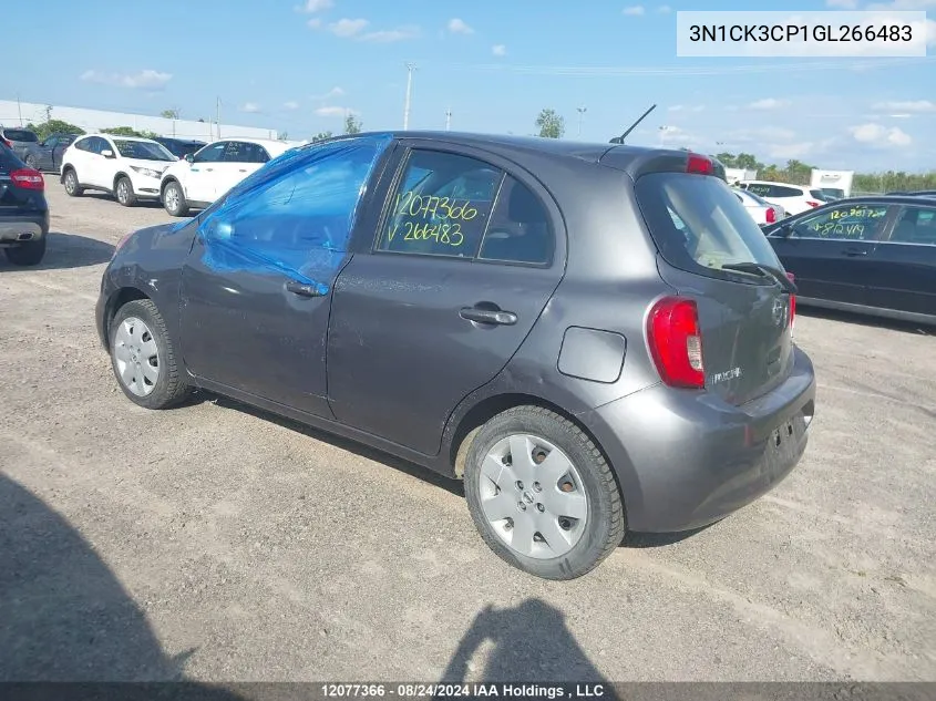 2016 Nissan Micra VIN: 3N1CK3CP1GL266483 Lot: 12077366