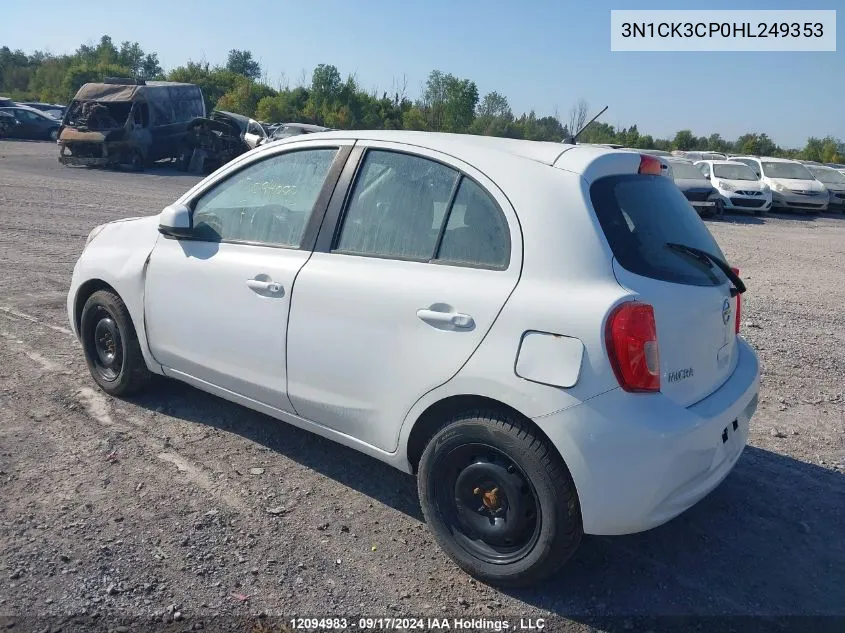 2017 Nissan Micra VIN: 3N1CK3CP0HL249353 Lot: 12094983