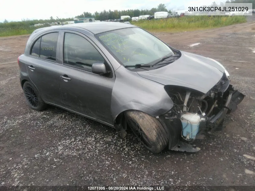 2018 Nissan Micra VIN: 3N1CK3CP4JL251029 Lot: 12077305