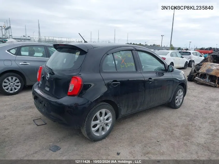 2019 Nissan Micra VIN: 3N1CK3CP8KL235840 Lot: 12111426