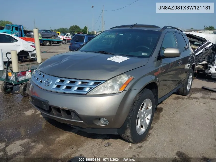 JN8AZ08TX3W121181 2003 Nissan Murano Sl