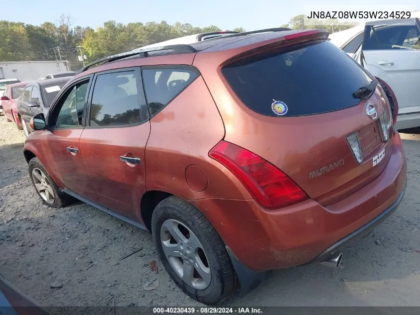 2003 Nissan Murano Sl VIN: JN8AZ08W53W234529 Lot: 40230439