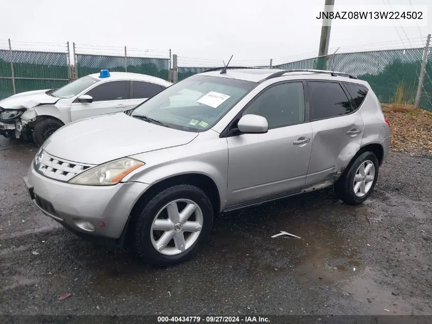 JN8AZ08W13W224502 2003 Nissan Murano Se