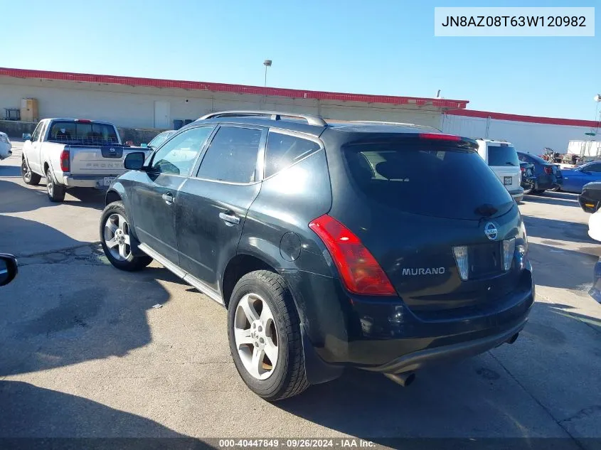 JN8AZ08T63W120982 2003 Nissan Murano Sl