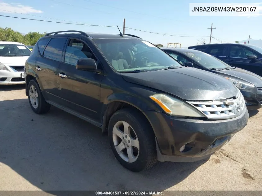 JN8AZ08W43W220167 2003 Nissan Murano Sl