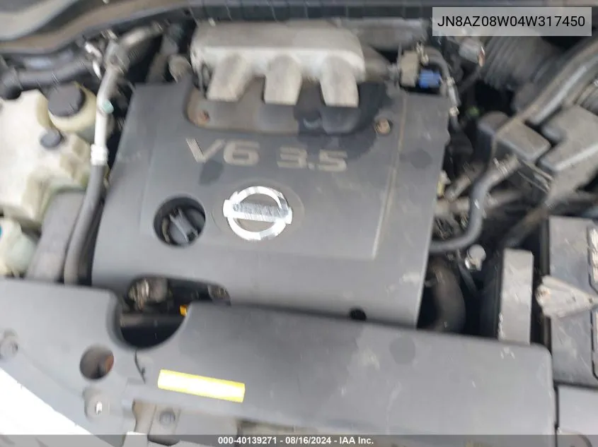 JN8AZ08W04W317450 2004 Nissan Murano Se