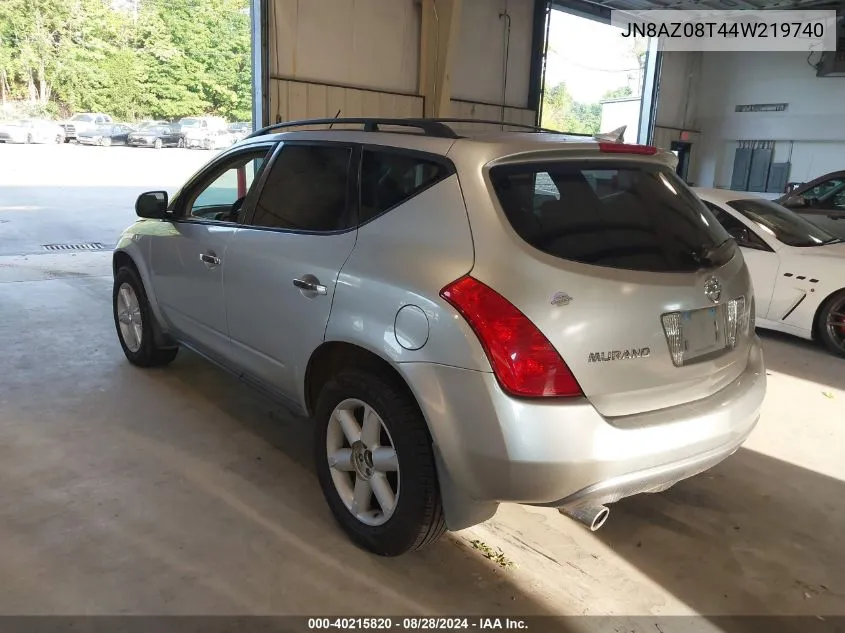 JN8AZ08T44W219740 2004 Nissan Murano Se