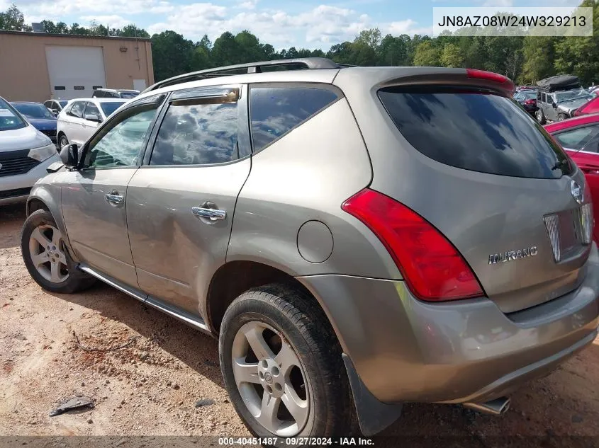 2004 Nissan Murano Sl VIN: JN8AZ08W24W329213 Lot: 40451487