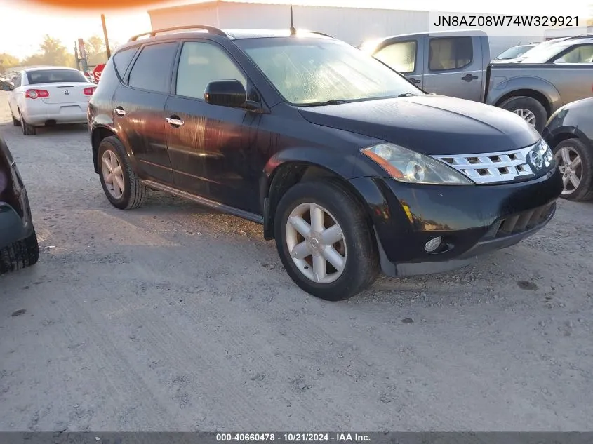 2004 Nissan Murano Se VIN: JN8AZ08W74W329921 Lot: 40660478