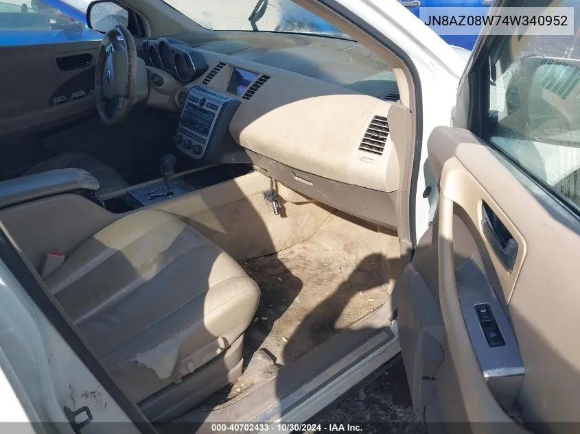 JN8AZ08W74W340952 2004 Nissan Murano Sl