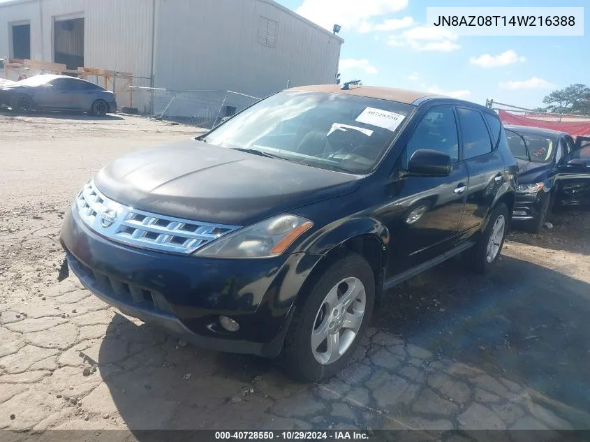 JN8AZ08T14W216388 2004 Nissan Murano Sl