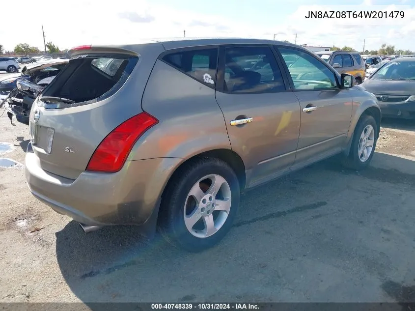 2004 Nissan Murano Sl VIN: JN8AZ08T64W201479 Lot: 40748339