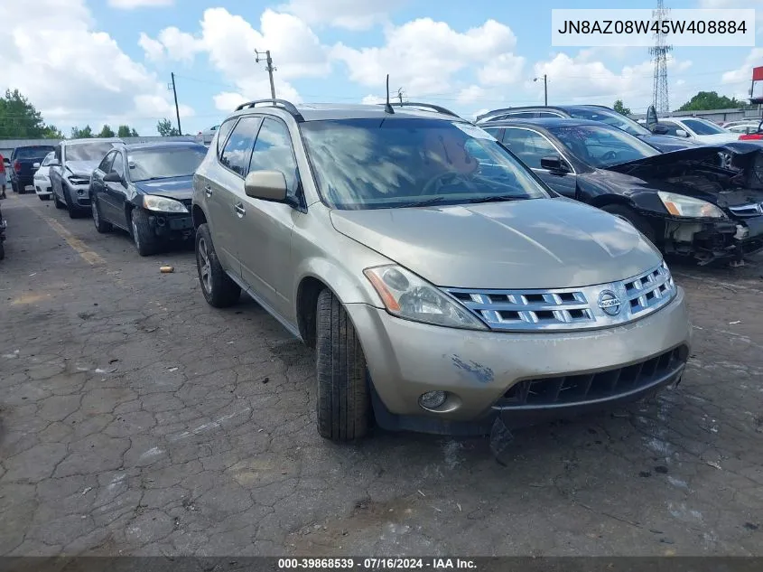 2005 Nissan Murano Sl VIN: JN8AZ08W45W408884 Lot: 39868539