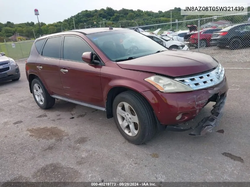 JN8AZ08T05W321439 2005 Nissan Murano Sl