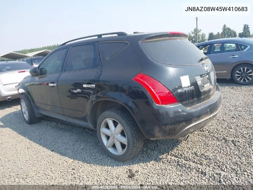 2005 Nissan Murano Se VIN: JN8AZ08W45W410683 Lot: 40283048