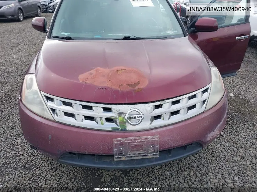 JN8AZ08W35W400940 2005 Nissan Murano Sl