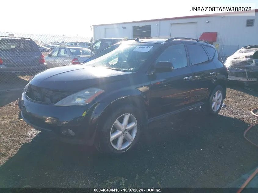 2005 Nissan Murano Sl VIN: JN8AZ08T65W308078 Lot: 40494410