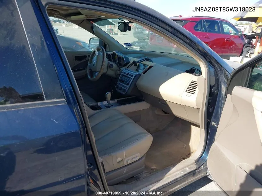 JN8AZ08T85W318028 2005 Nissan Murano Se